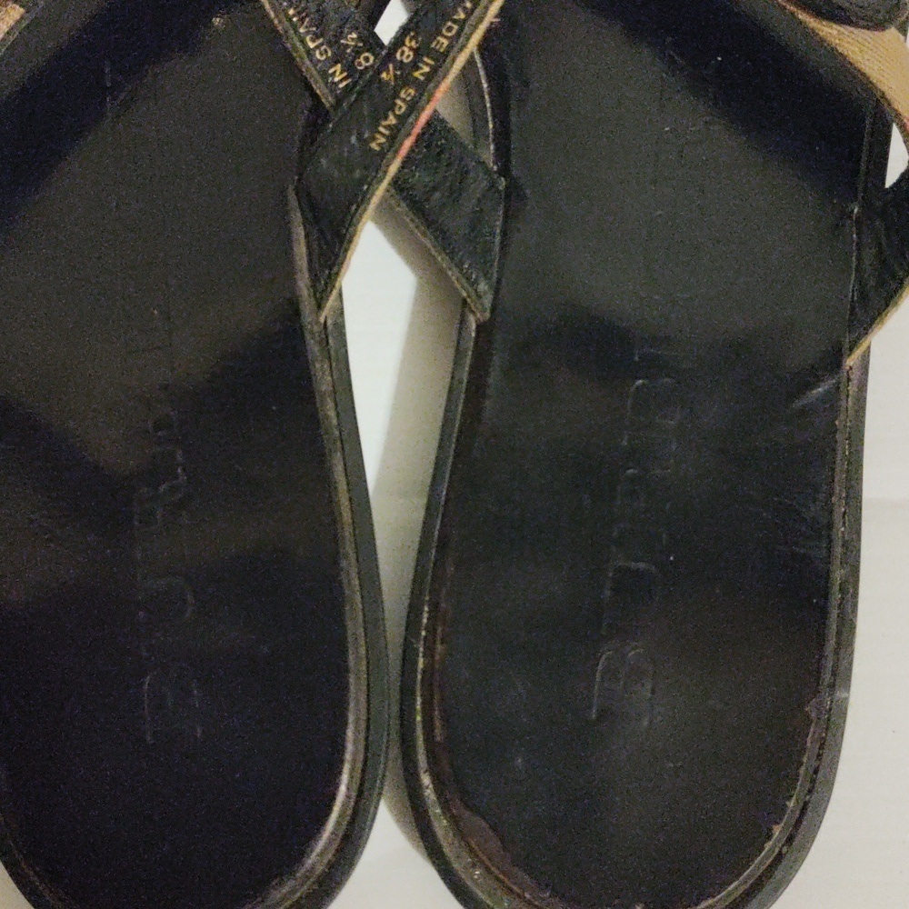Burberry Maisie Nova Check Thong Sandals Sz 38.5 Iconic Plaid Chic Flat - Picture 4 of 9